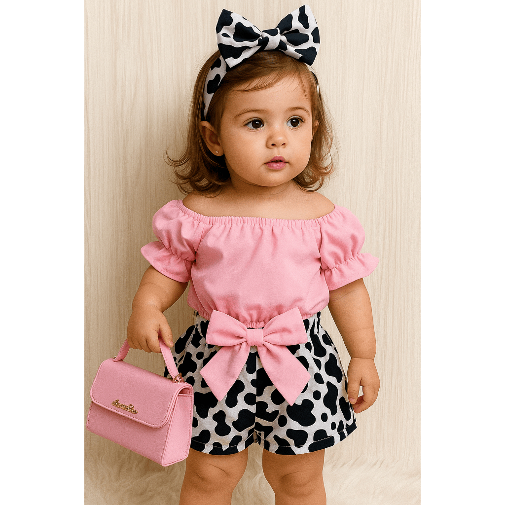 Conjunto Infantil Menina Ciganinha Mini Diva Passeio Lazer Estilo Fashion Mocinha Versátil Look Moda