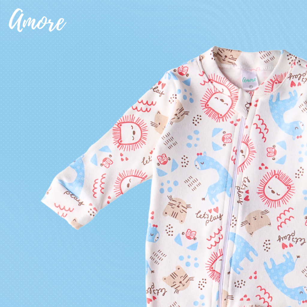 Kit 3 Macacão de Bebê Amore com Zíper Infantil Menino RN ao GG 100% Algodão · foto 2