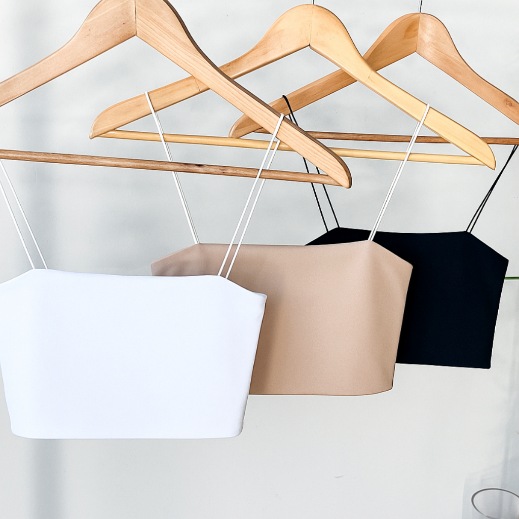 Kit 3 Cropped Feminino Top Faixa Alças Finas Elásticos Básico Forro Duplo Suplex em Oferta na Shopee