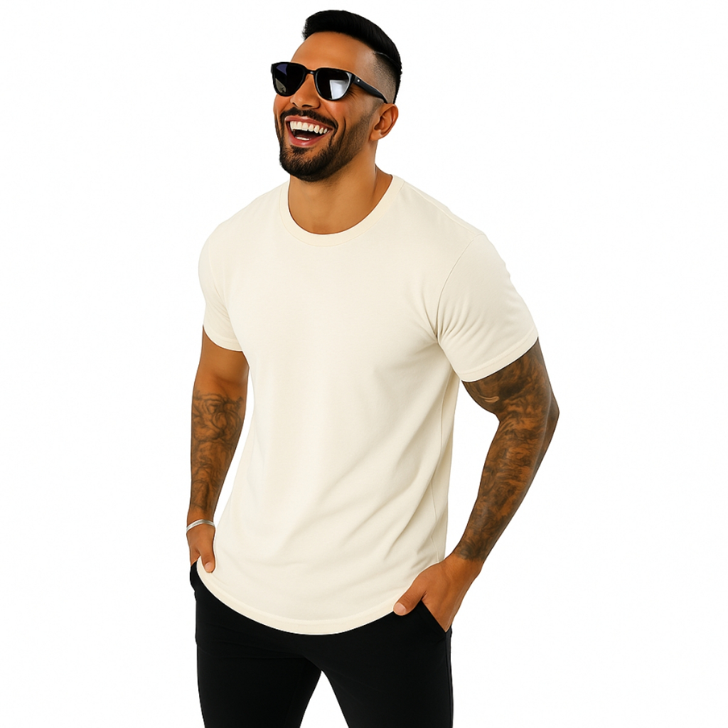 Camiseta Masculina Longline Lisa Overside Caimento Perfeito