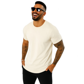 Camiseta Masculina Longline Lisa Overside Caimento Perfeito