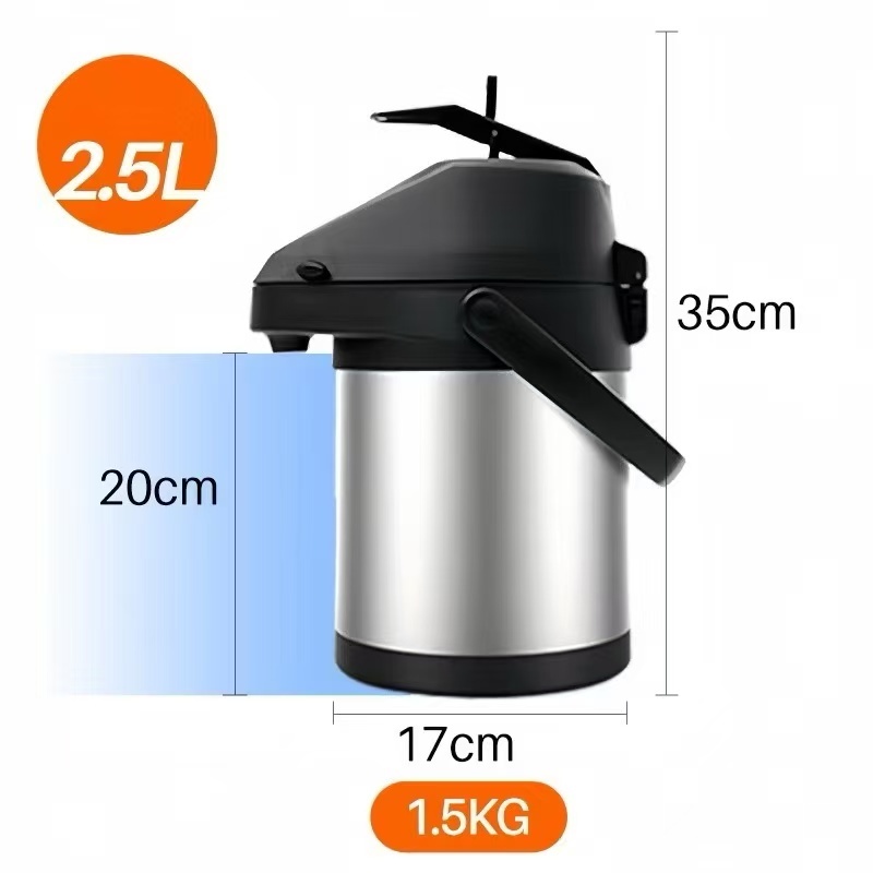 Garrafa Térmica 1.3L 2.5L 3L 4L 5L Quente E Frio Aço Inox em Oferta na Shopee