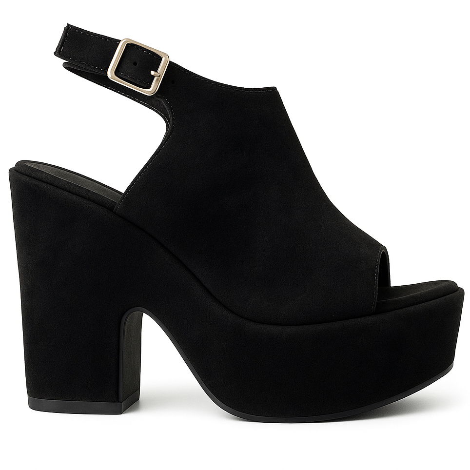 Sandália Feminina Salto Alto Grosso Meia Pata Open Boot Confortável Fechada Blogueira Influencer em Oferta na Shopee