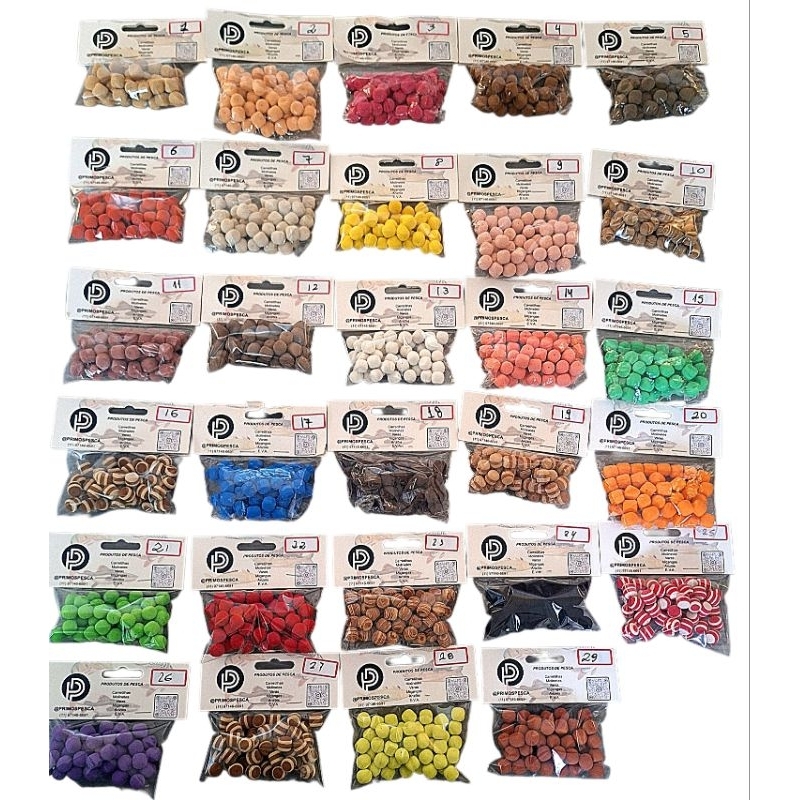 Eva boleado formato racao para pesca 10mm 35 unid várias cores anteninha
