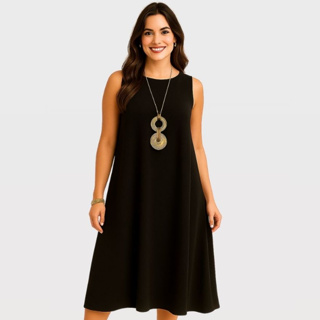 Vestido Soltinho Midi Rodado Confortável Elegante Plus Size em Oferta na Shopee