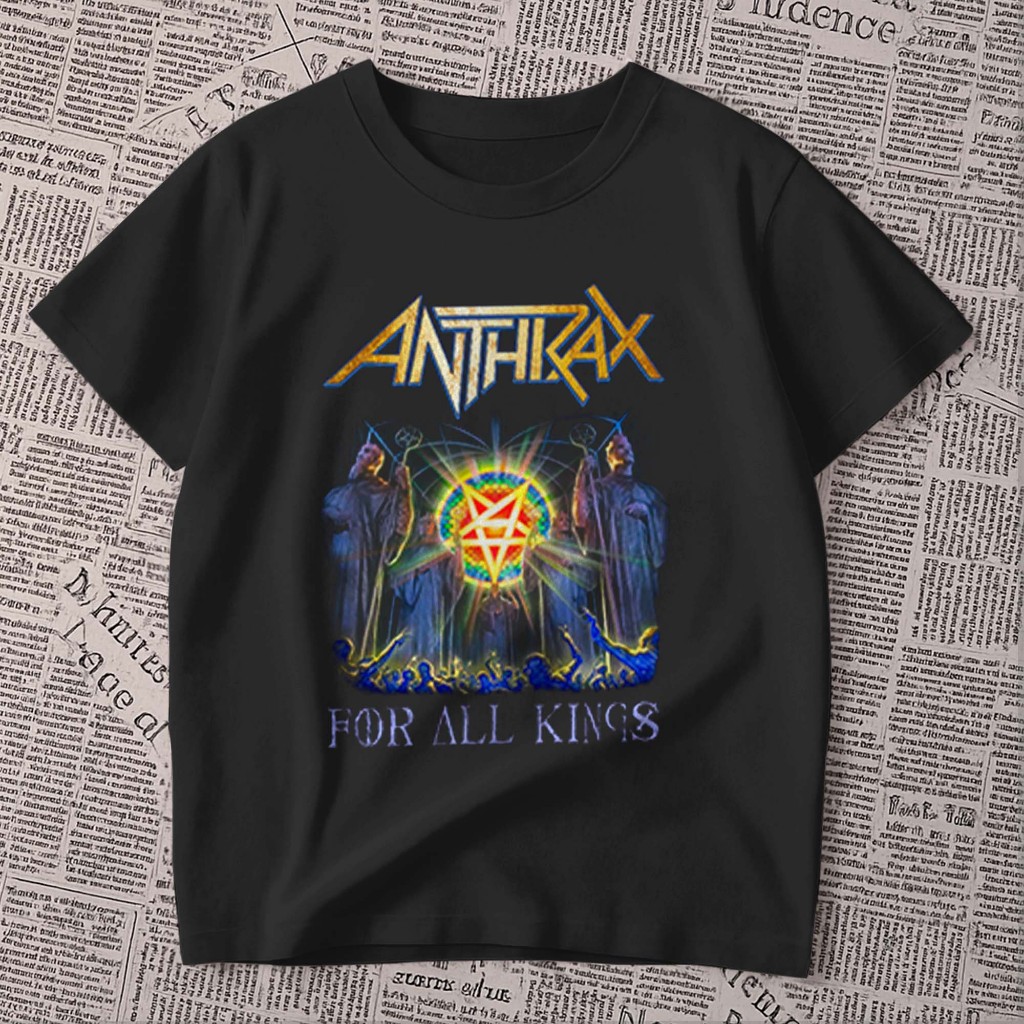 Camiseta estampada - grupo musical banda | anthrax | pentagrama invertido reis | blusa premium 100% algodão unissex.