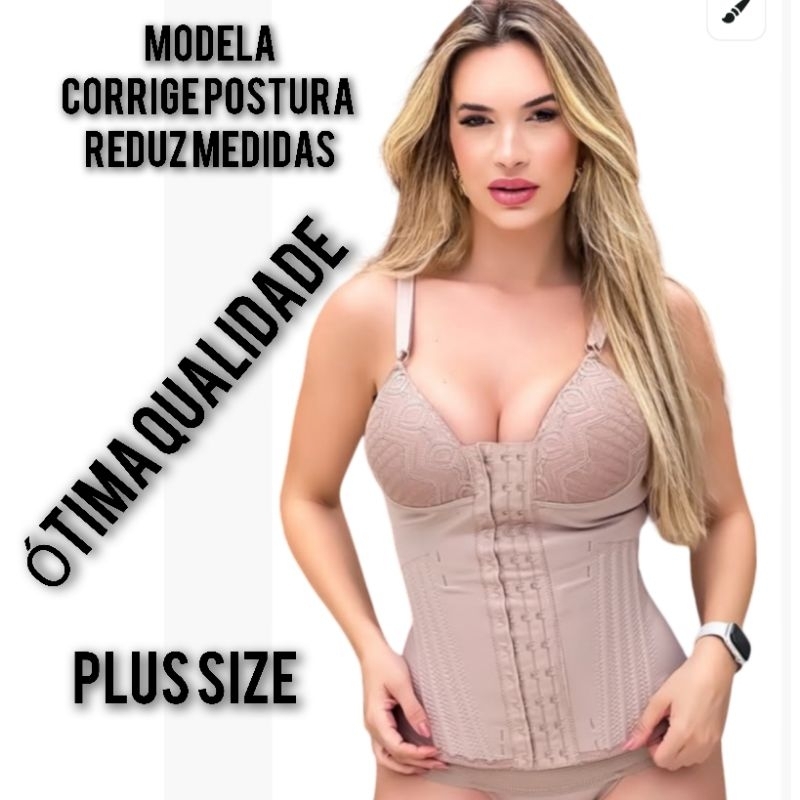 Cinta Modeladora Forrada,fecho triplo ,16 Barbatanas, com bojo, do PP ao 54, Espumas protetoras