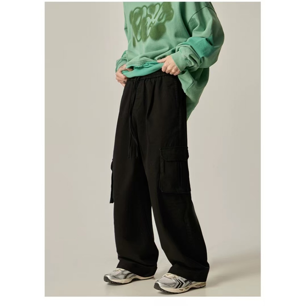 CALÇA CARGO  SARJA LARGA FEMININA SKATE, CASUAL, 5 BOLSOS FECHAMENTO CORDÃO MODA UNISSEX