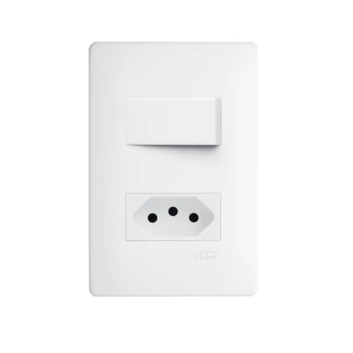 INT. SIMPLES 1TECLA + 1TOMADA 10A - FAME HABITAT BRANCO em Oferta na Shopee