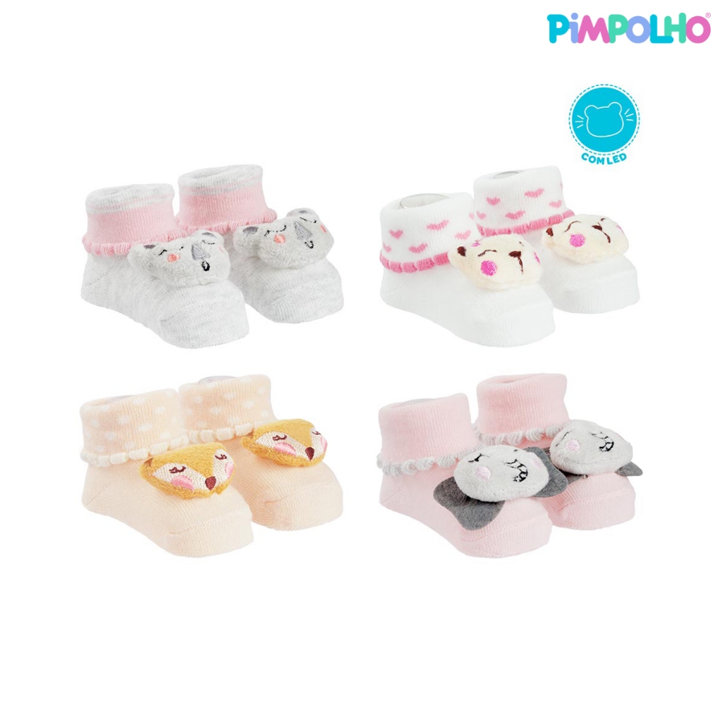 Meia Bichinho Bebe Pimpolho Led 00-15 Brilha em Oferta na Shopee