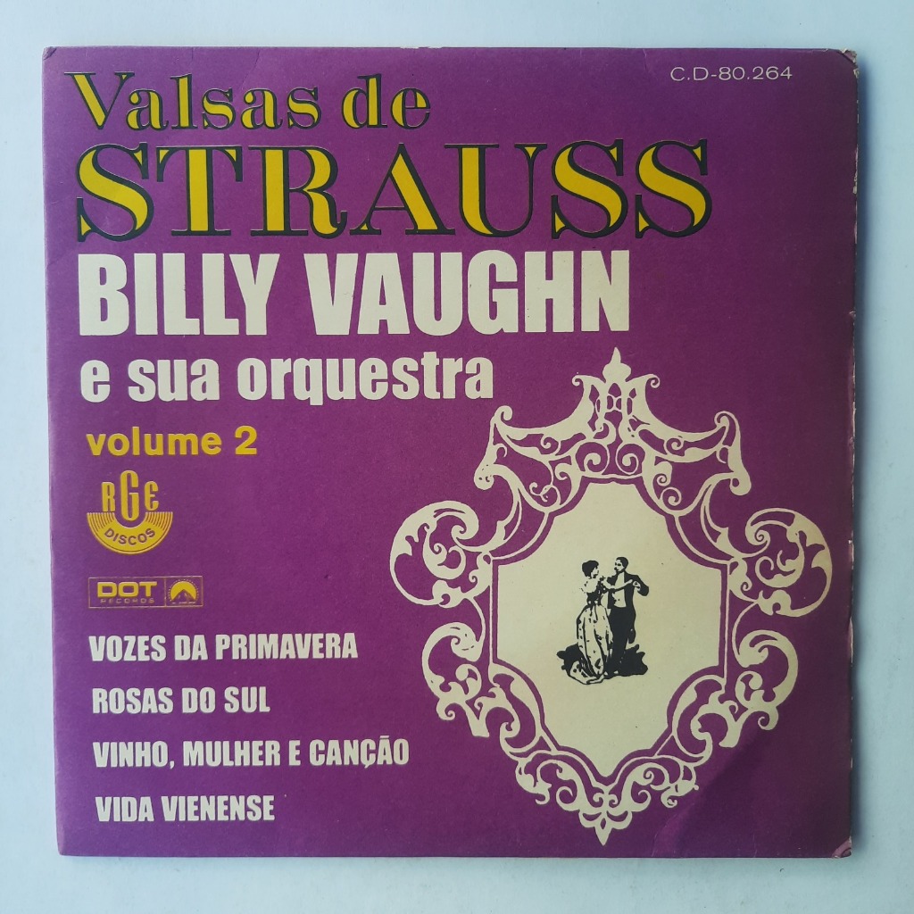 Disco de Vinil Compacto - Valsas de Strauss | Billy Vaugen e sua Orquestra - Volume 2