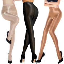 Meia Calça Acessório Feminino Anti Celulite Brilhante Nylon E Spandex Fio 70D Tamanho Único P ao G