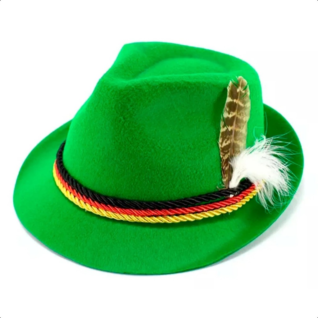 Chapéu Alemão Preto Verde ou Marrom Adulto pra Fantasia Autentica de Tirolês Oktoberfet Festa e Carnaval em Oferta na Shopee