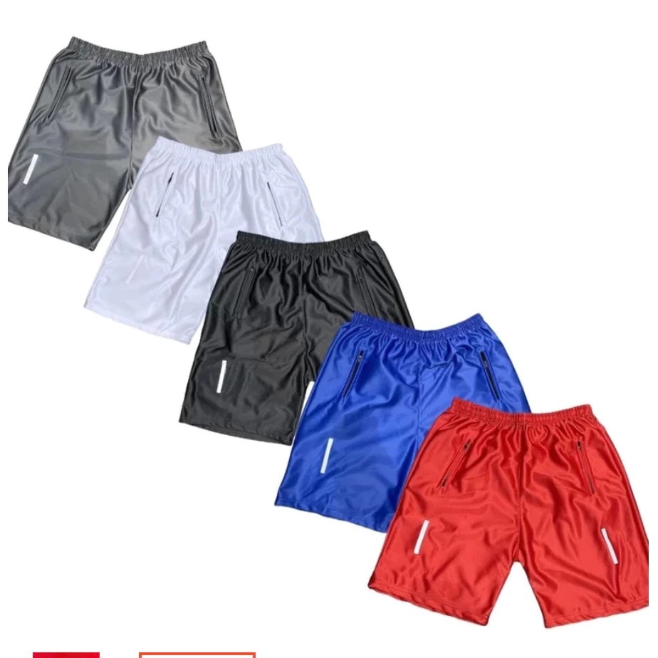Kit 4 Shorts Bermuda Dry Fit Esportiva Treino Com Zíper no Bolso - simbolo refletivo