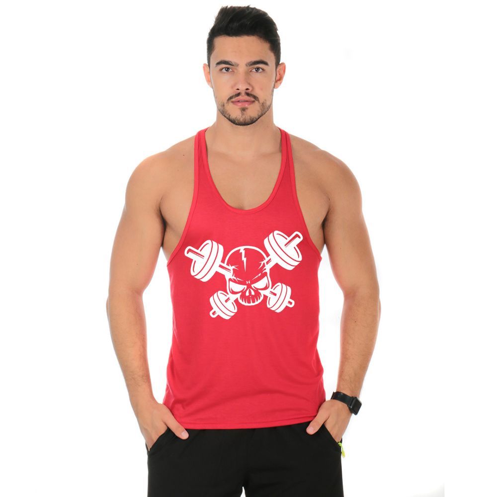 Regata Masculina Cavada Caveira Academia Treino Hardcore Fitness Nadador - Camiseta Valoriza Shape Maromba