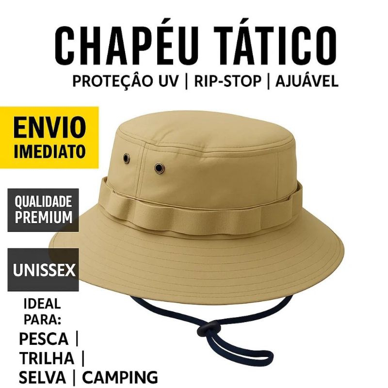 Bucket Chapeu Militar Boonie Hat Caça Chapéu Camping Pesca Masculino Feminino