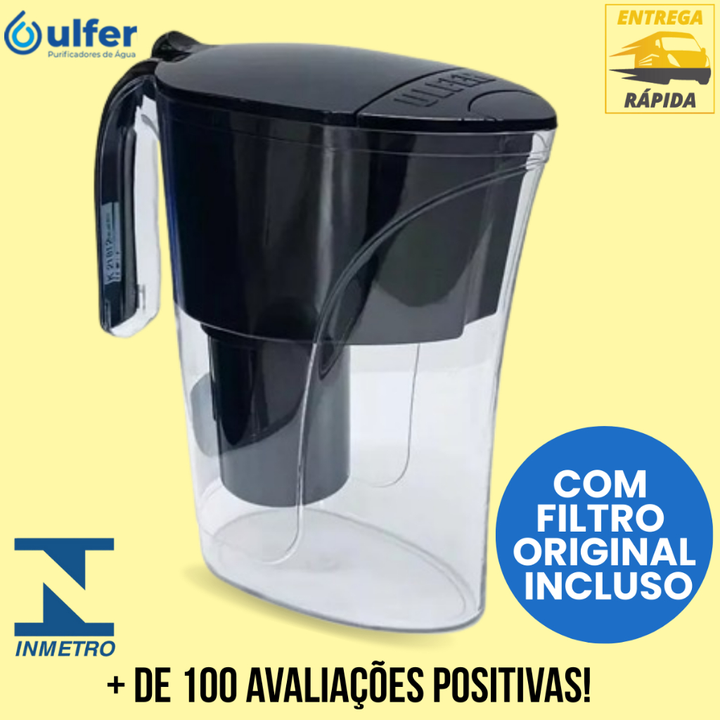 Jarra Purificadora De Água Portátil Super Alcalina Ionizada Nanotecno Pratic Ulfer