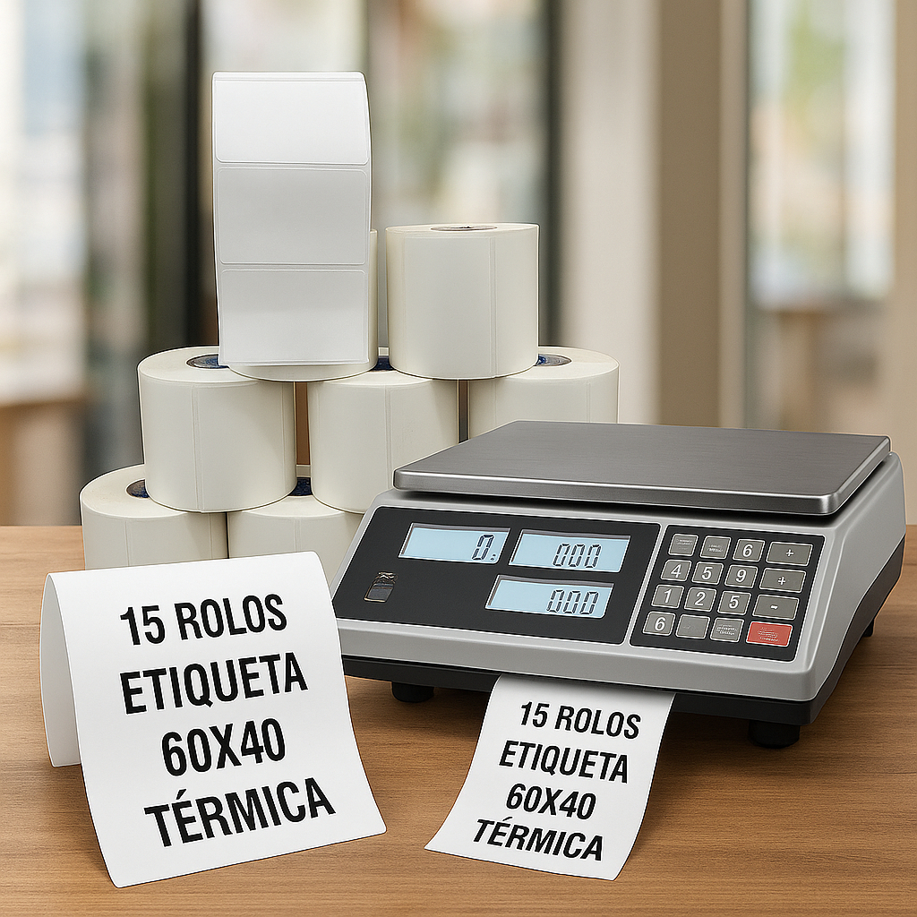15 Rolos Etiqueta 60x40 Térmica Elgin L42 L42pro L42dt Zebra Zd220 Zd230