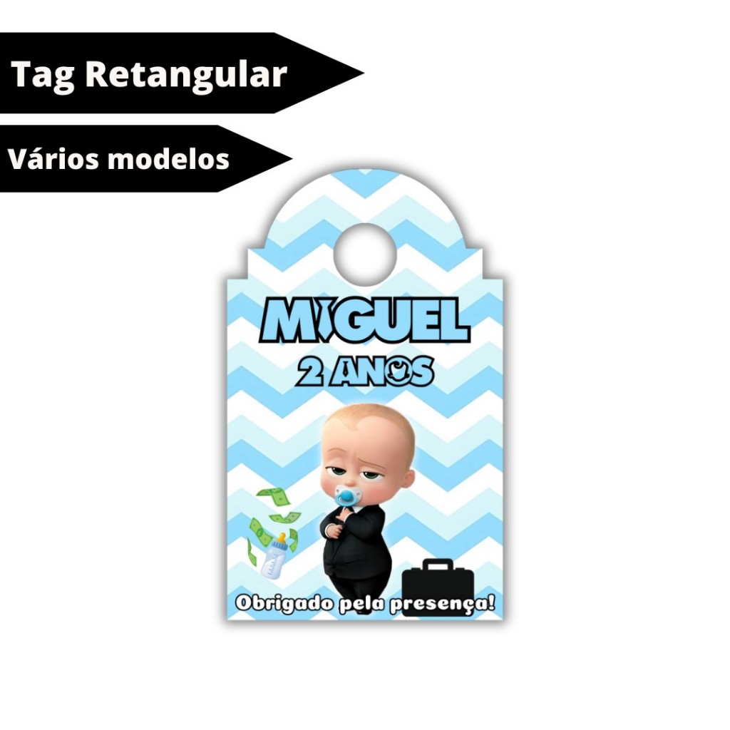 Tag de Agradecimento Poderoso Chefinho Personalizada - Lembrancinha de Festa - Aniversário