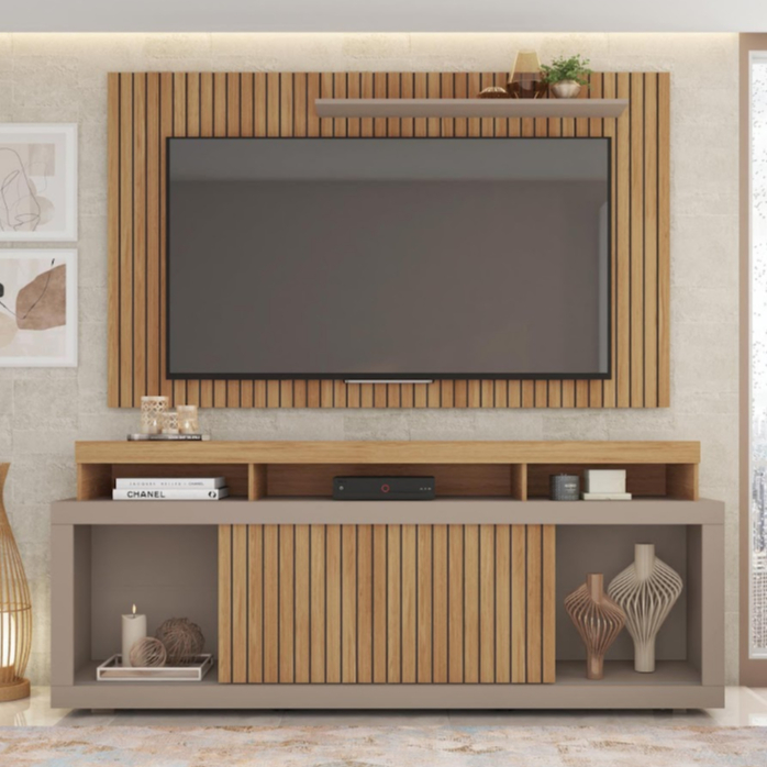 Rack com Painel Para TV Até 65 Polegadas New Oscar Caemmun 1,8 em Oferta na Shopee