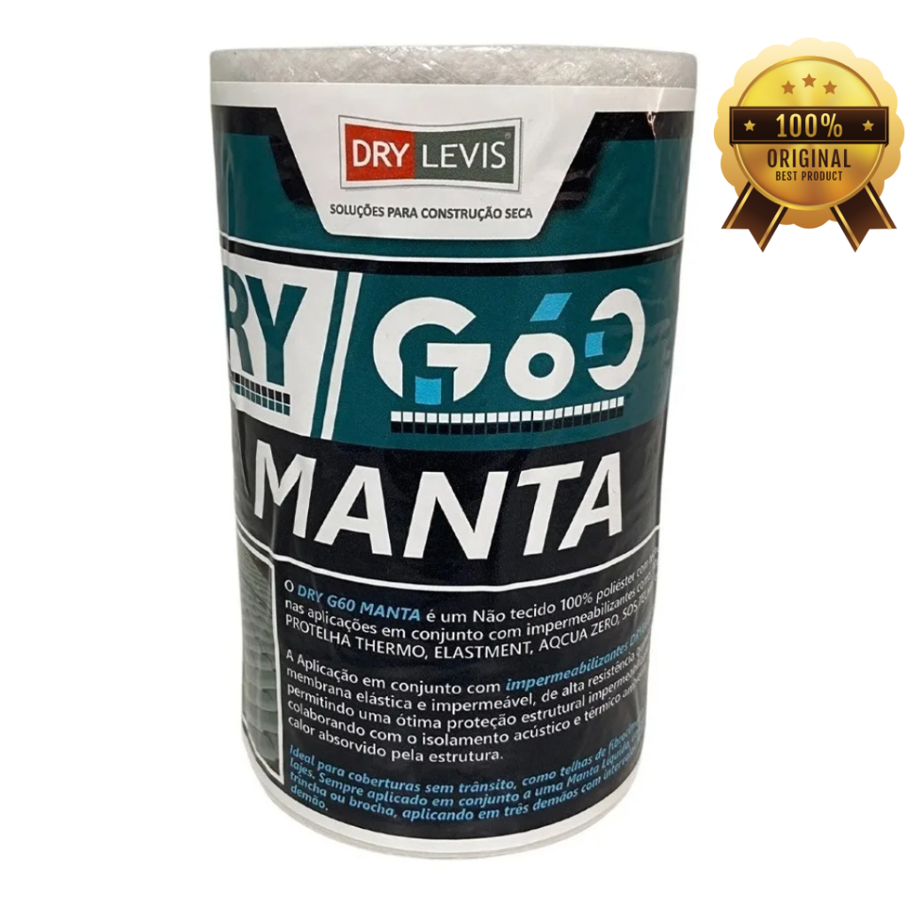 Manta Estruturante Dry Manta G60 Bidim Pro Sos Telhas 16cm X 25 Metros Drylevis