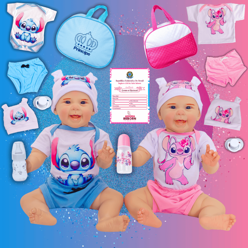 Gêmeos Bebê Reborn Boneca Realista Mayze Menina e Menino Silicone com Bolsa Maternidade. em Oferta na Shopee
