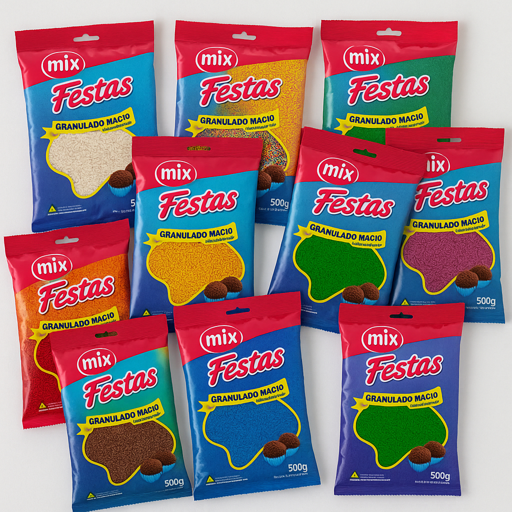 Granulado Macio Para Doces 500g Varias Cores - Mix