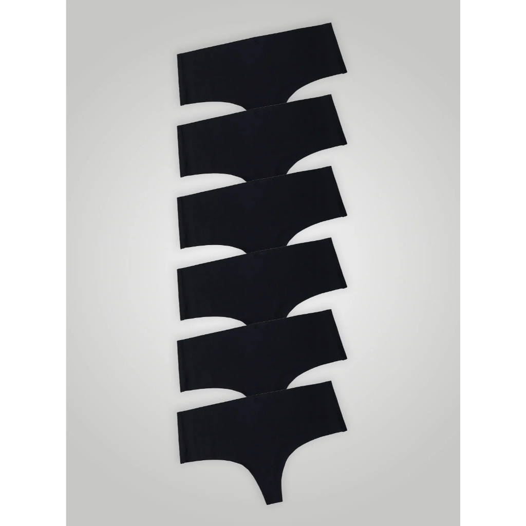 Kit com 6 Calcinhas Fio Dental Cintura Alta Sem Costura Segunda Pele