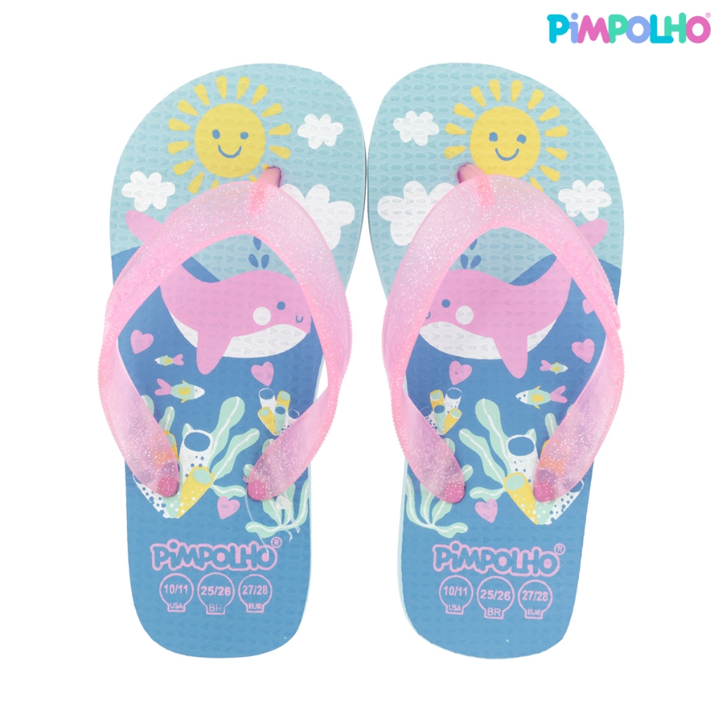 Sandália Praiana Kids Azul Baleia Feminino Pimpolho em Oferta na Shopee