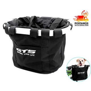 Cesta Dianteira Tecido Bike Removível Engate Rápido P/ Passeio Pet e Compras GTS Aro 26 29 PROMO!