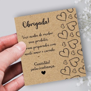 Cartão de Agradecimento Kraft 9.0x10.0 cm em Oferta na Shopee