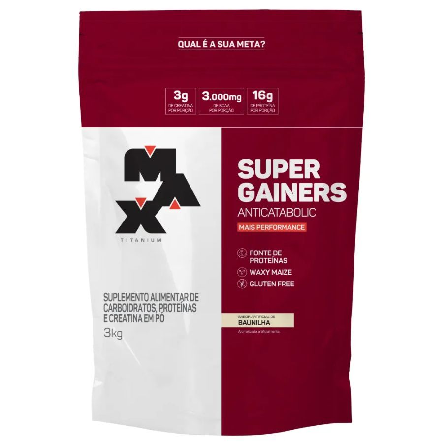 Super Gainers Anticatabolic - Hipercalórico Max - 3kg - Max Titanium em Oferta na Shopee