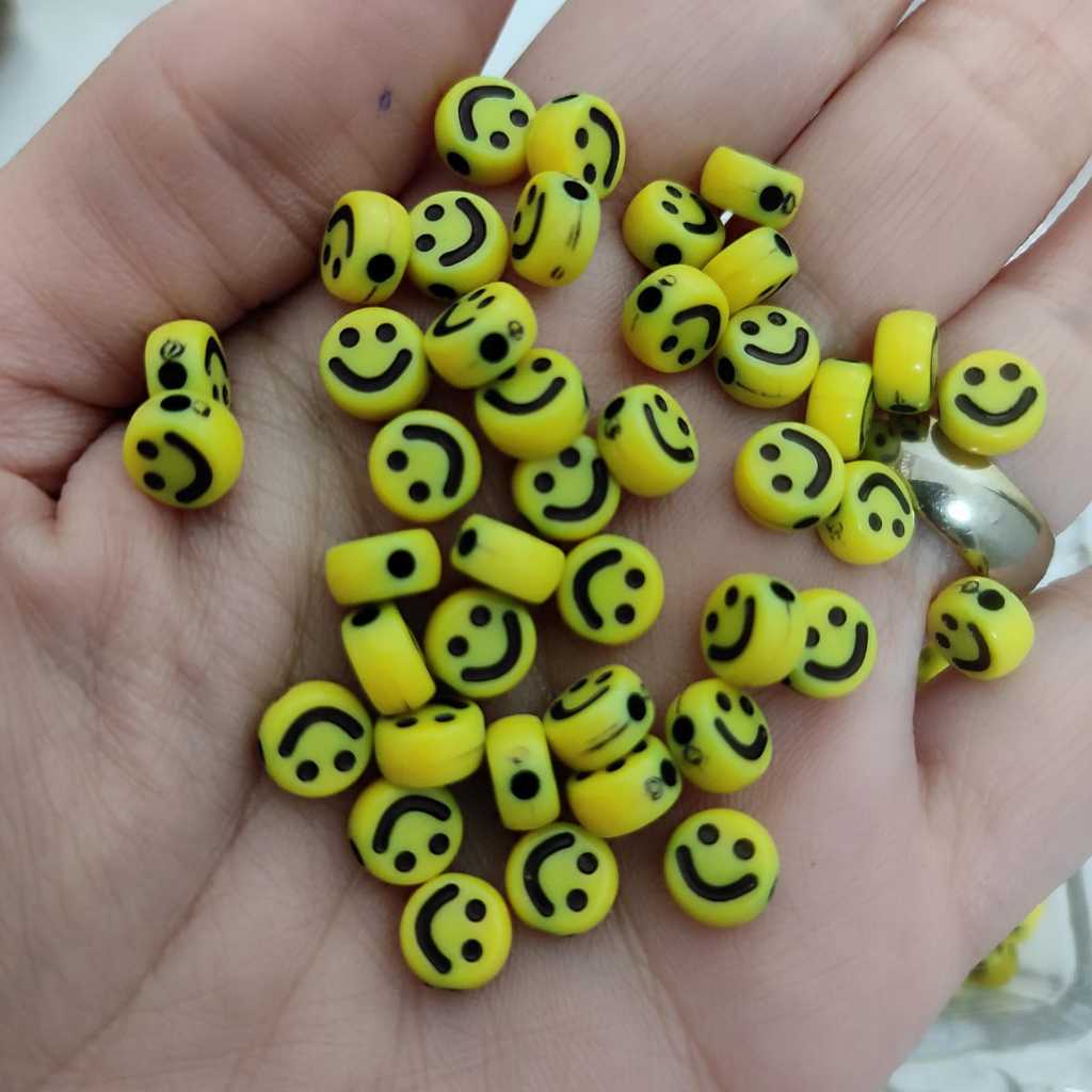 Smile Amarelinho 200pçs Miçanga Entremeio p/pulseira
