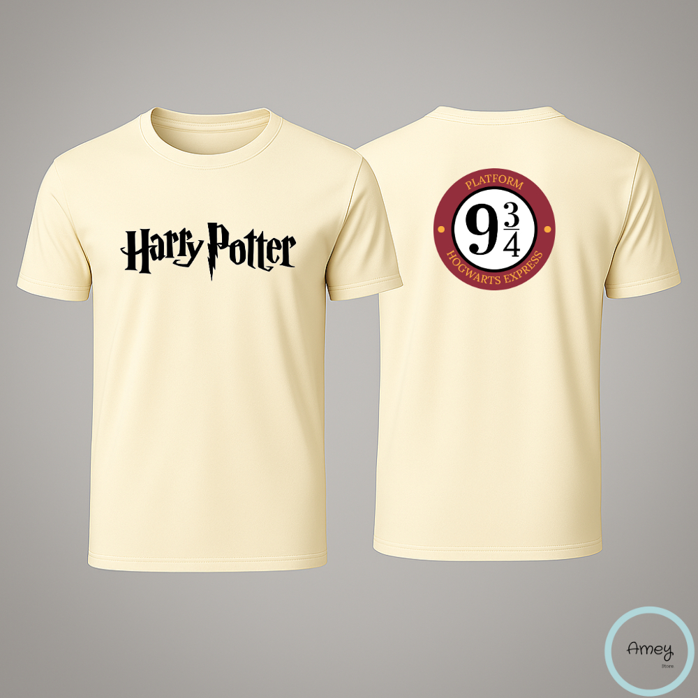 Camiseta / Camisa Adulto Harry Potter Plataforma 9 34 Nove Três Quartos em Algodão