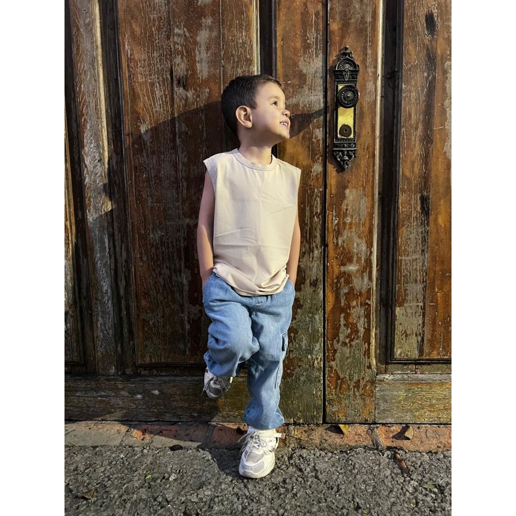 Camiseta Regata Oversized Infantil Camisa Infantil Básica Lisa Menino Camiseta Infantil