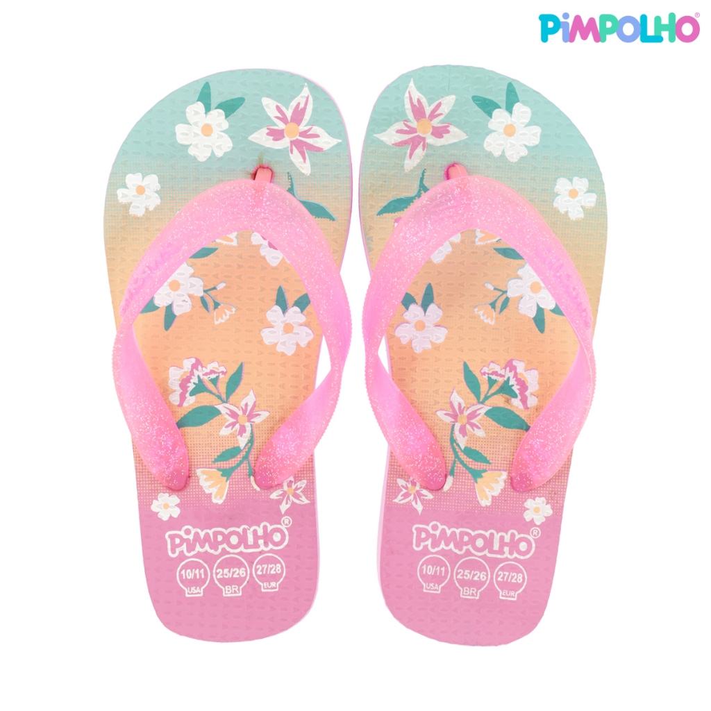 Sandália Praiana Kids Rosa Flor Feminino Pimpolho