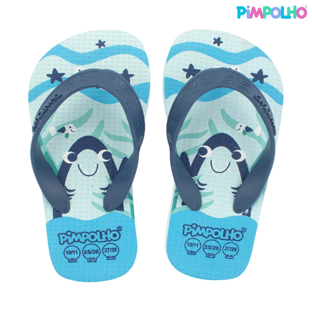 Sandália Praiana Kids Azul Tubarão Masculino Pimpolho em Oferta na Shopee