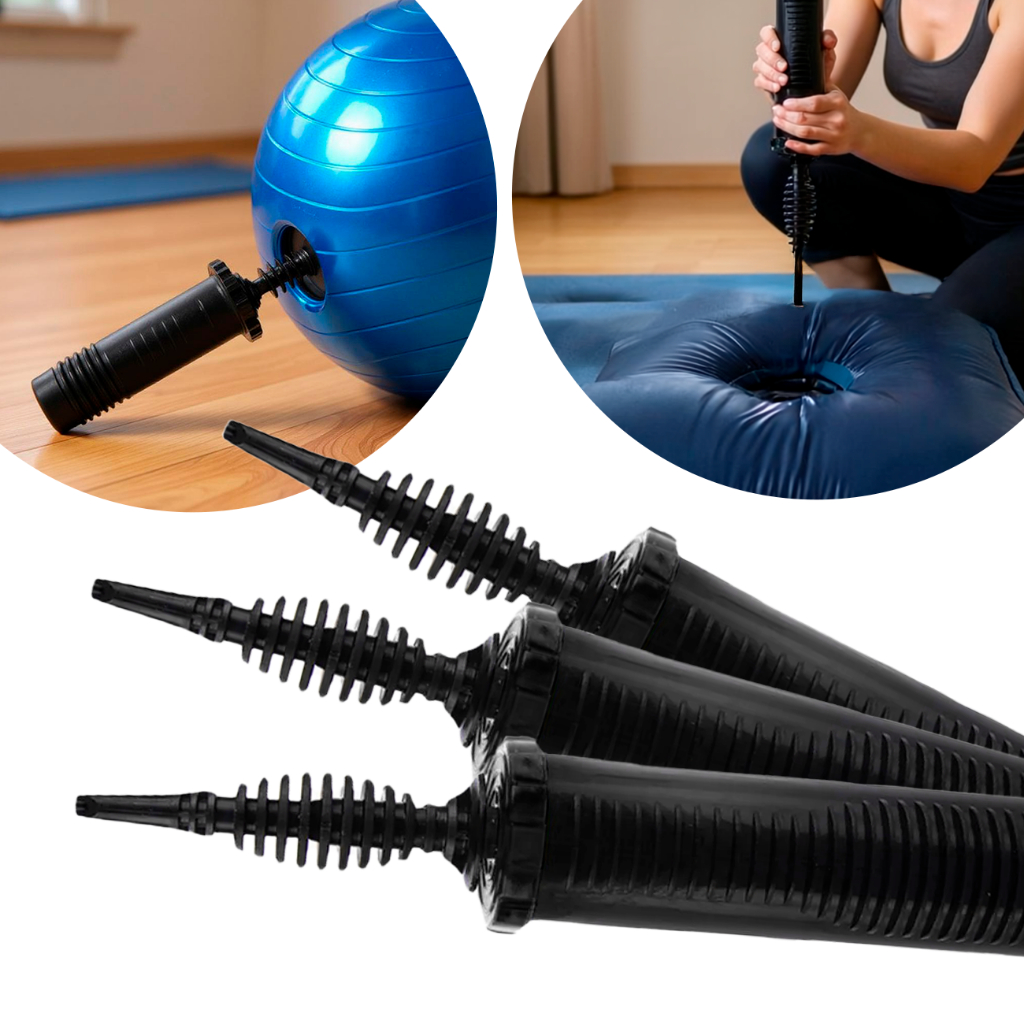 Bomba De Ar Infladora Manual Reforçada Portátil Bola Colchão em Oferta na Shopee