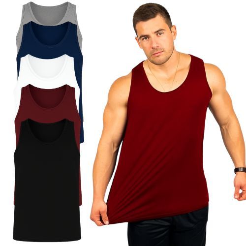 Kit 5 Regatas Masculinas Dry Fit Leve Respirável Academia Musculação