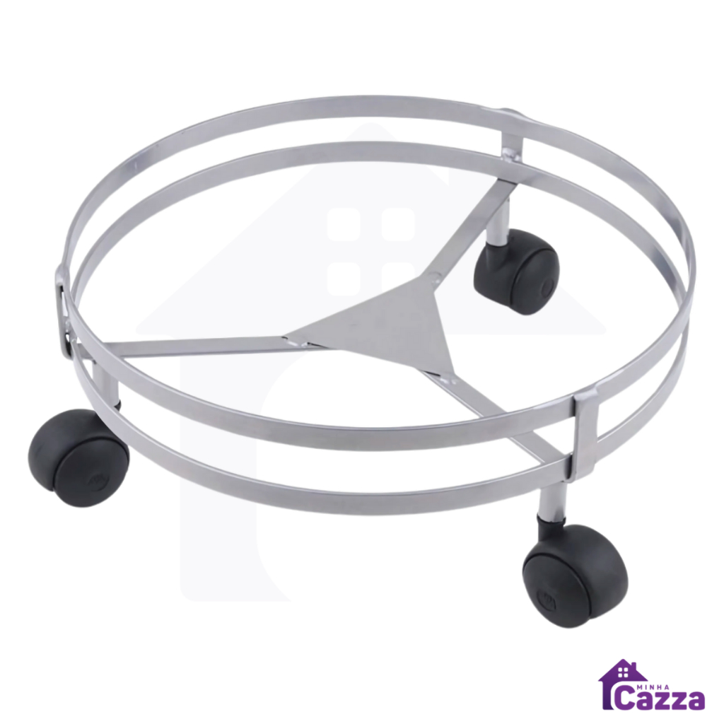 Suporte para botijão de Gás / vaso de planta com rodinha resistente ate 80kg em Oferta na Shopee