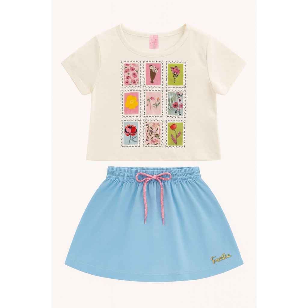 Conjunto Infantil Menina Verão 2 ao 14  - PRONTA ENTREGA em Oferta na Shopee