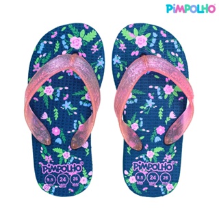 Sandália Praiana Kids Marinho Flores Feminino Pimpolho em Oferta na Shopee