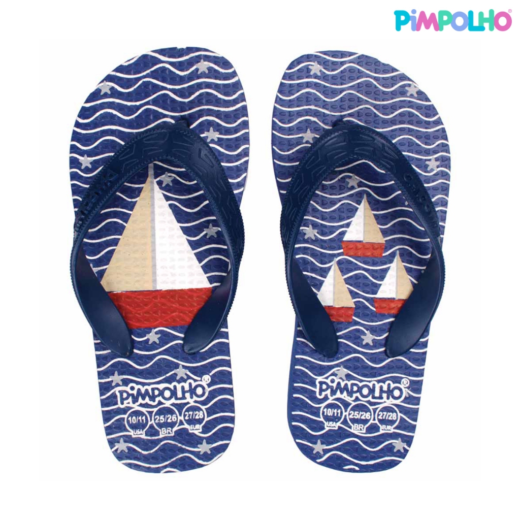 Sandália Praiana Kids Azul Barco Masculino Pimpolho
