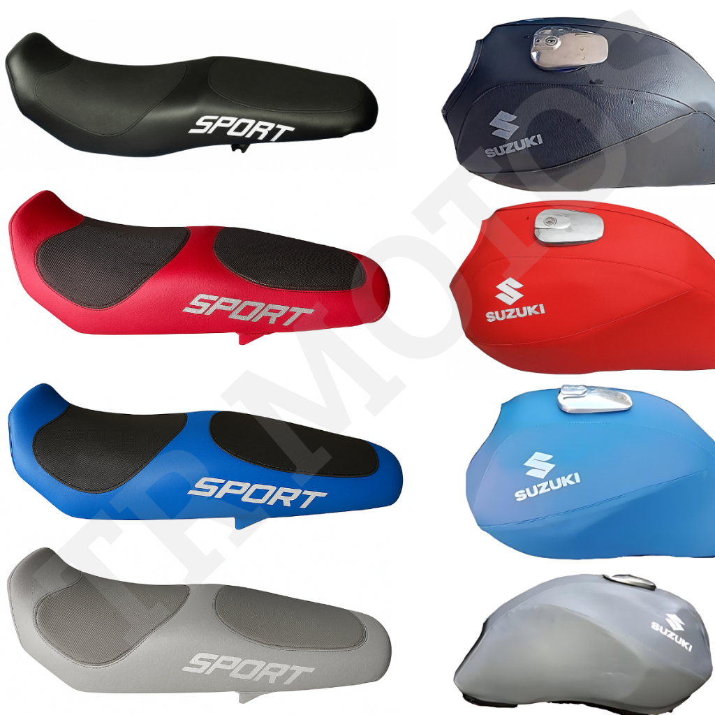 Capa Tanque + Capa Banco Esportiva Moto Suzuki Yes 125 Todos Os Anos Azul Cinza Vermelha Preto Preta