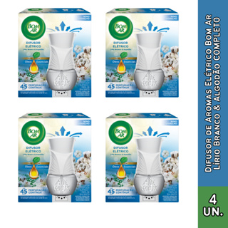 Difusor de Aromas Elétrico Bom Ar Lírio Branco & Algodão COMPLETO Escolha a Quantidade em Oferta na Shopee