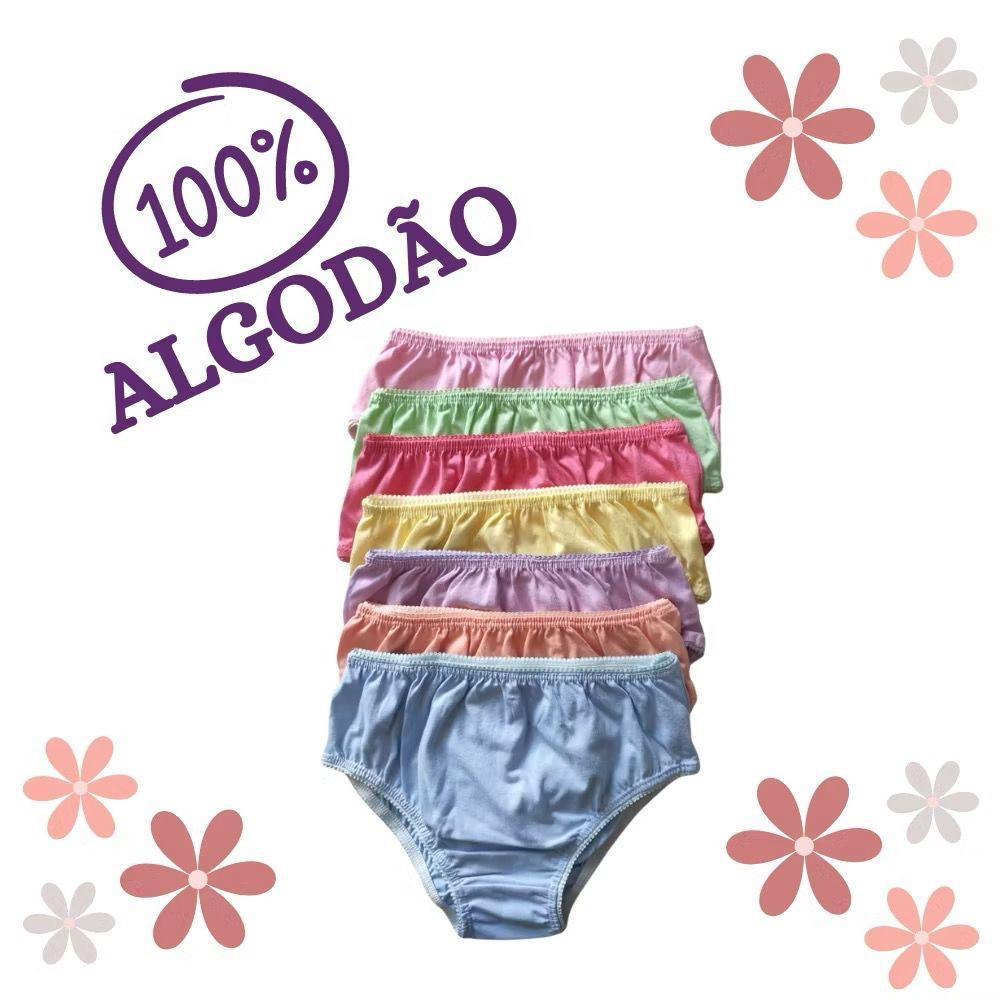 Kit 3 Calcinhas Infantil Algodão Menina Calcinhas Juvenil Confortável