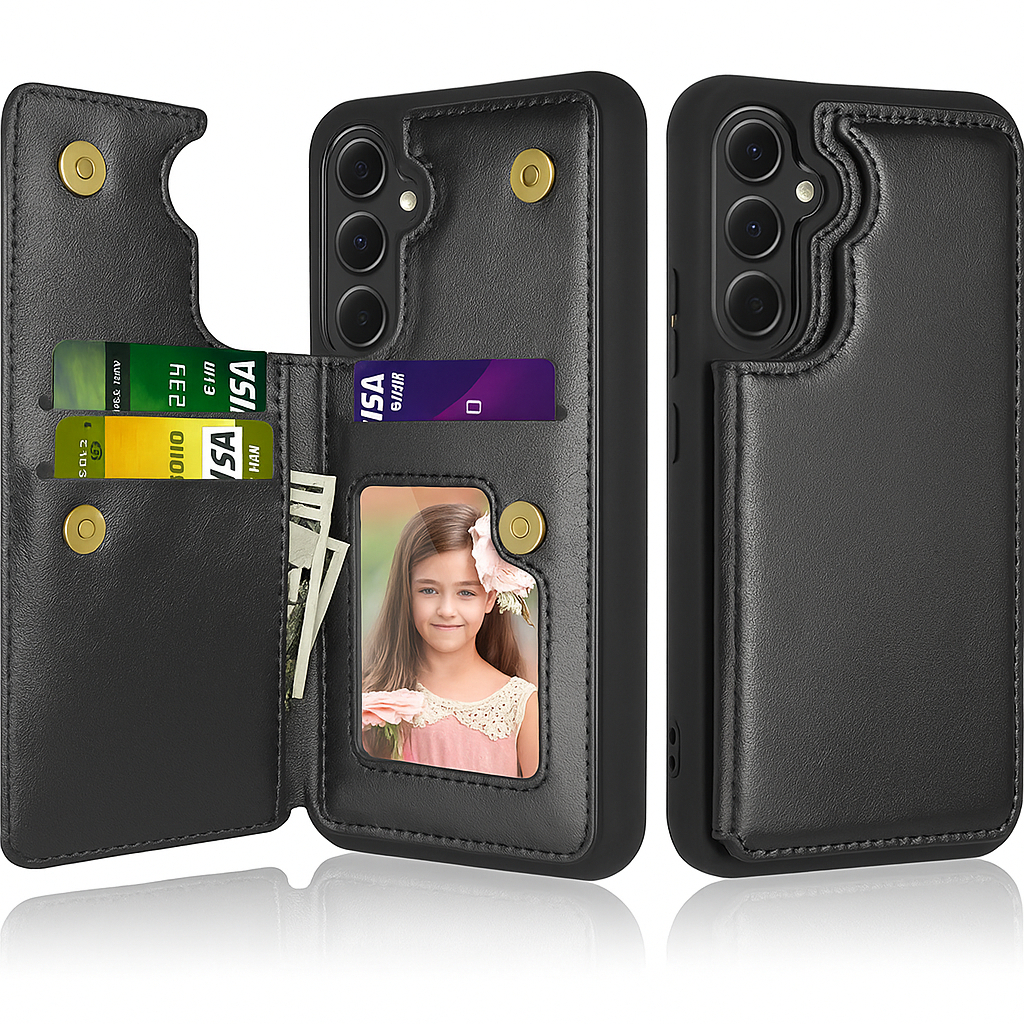 Capa Carteira Couro Sintético Para Samsung Galaxy A55