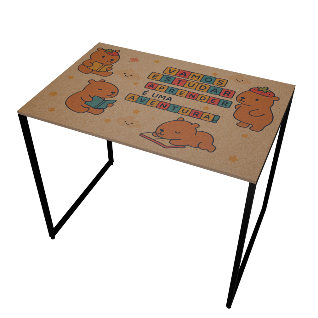 Mesa escrivaninha para estudar e colorir livro infantil
