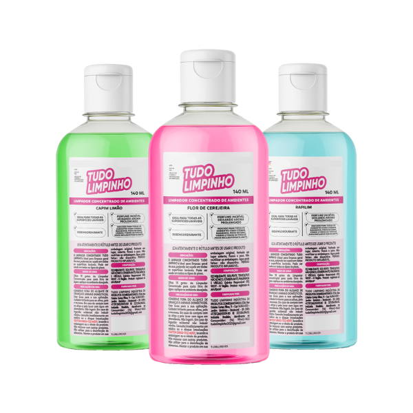 KIT 3 LIMPADORES CONCENTRADOS PERFUMADOS TUDO LIMPINHO em Oferta na Shopee