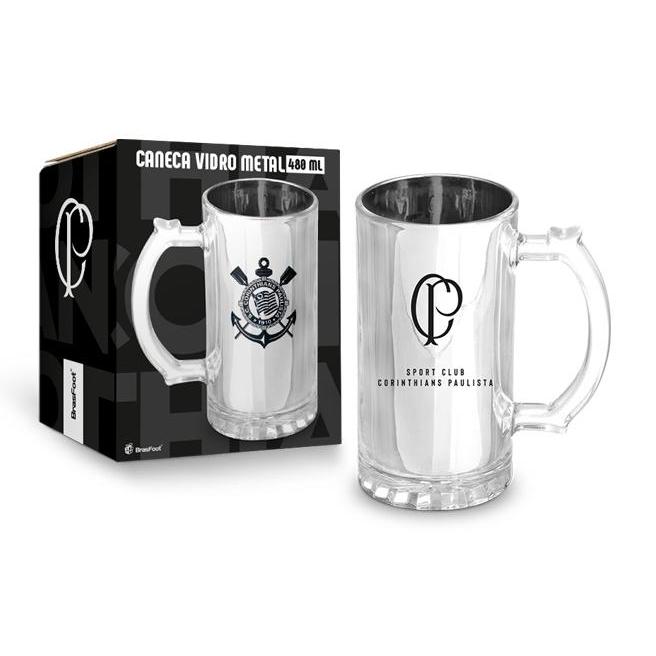 CANECA VIDRO METALIC TIMES - CORINTHIANS em Oferta na Shopee